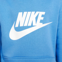 Nike Sportswear Club Big Logo Fleece Hoodie Kids Blue White