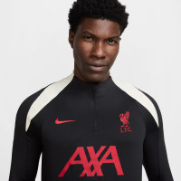 Nike Liverpool Strike Trainingstrui 1/4-Zip 2024-2025 Zwart Rood Gebroken Wit