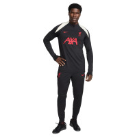 Nike Liverpool Strike Tracksuit 1/4-Zip 2024-2025 Black Red Off White