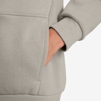 Nike Sportswear Club Big Logo Fleece Hoodie Tracksuit Kids Grey White