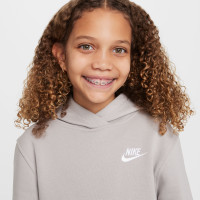 Nike Sportswear Club Fleece Hoodie Kids Grijs Wit