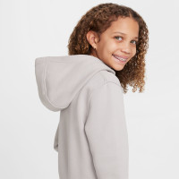 Nike Sportswear Club Fleece Hoodie Kids Grijs Wit