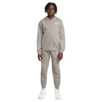 Nike Sportswear Club Fleece Tracksuit Full-Zip Hooded Kids Grey White