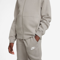 Nike Sportswear Club Fleece Tracksuit Full-Zip Hooded Kids Grey White