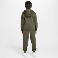 Nike Sportswear Club Fleece Trainingspak Full-Zip Hooded Kids Olijfgroen Wit