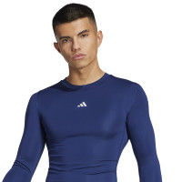 adidas Techfit Ondershirt Lange Mouwen Donkerblauw Wit