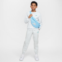 Nike Sportswear Club Fleece Crew Tracksuit Kids Grey Turquoise