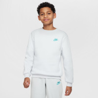 Nike Sportswear Club Fleece Crew Tracksuit Kids Grey Turquoise
