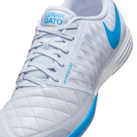 Nike Lunar Gato II Zaalvoetbalschoenen (IN) Grijs Lichtblauw Wit