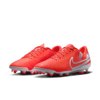 Nike Tiempo Legend 10 Academy Grass/Artificial Grass Football Shoes (MG) Bright Red White