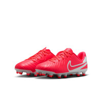 Nike Tiempo Legend 10 Club Grass/Artificial Grass Football Shoes (MG) Kids Bright Red White