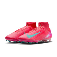Nike Zoom Mercurial Superfly 10 Elite Gras Football Shoes (FG) Red Turquoise Pink