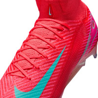 Nike Zoom Mercurial Superfly 10 Elite Gras Football Shoes (FG) Red Turquoise Pink