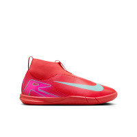 Nike Zoom Mercurial Superfly 10 Academy Indoor Football Boots (IN) Kids Red Turquoise Pink