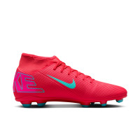 Nike Mercurial Superfly 10 Club Grass/Artificial Grass Football Shoes (MG) Red Turquoise Pink