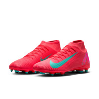 Nike Mercurial Superfly 10 Club Grass/Artificial Grass Football Shoes (MG) Red Turquoise Pink