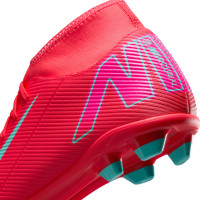 Nike Mercurial Superfly 10 Club Grass/Artificial Grass Football Shoes (MG) Red Turquoise Pink