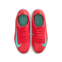 Nike Mercurial Superfly 10 Club Grass/Artificial Grass Football Shoes (MG) Kids Red Turquoise Pink