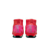 Nike Mercurial Superfly 10 Club Grass/Artificial Grass Football Shoes (MG) Kids Red Turquoise Pink