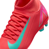 Nike Mercurial Superfly 10 Club Grass/Artificial Grass Football Shoes (MG) Kids Red Turquoise Pink