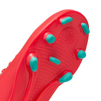Nike Mercurial Superfly 10 Club Grass/Artificial Grass Football Shoes (MG) Kids Red Turquoise Pink