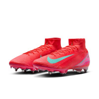 Nike Zoom Mercurial Superfly 10 Elite Iron Stud Football Shoes (SG) Red Turquoise Pink