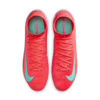 Nike Zoom Mercurial Superfly 10 Elite Iron Stud Football Shoes (SG) Red Turquoise Pink