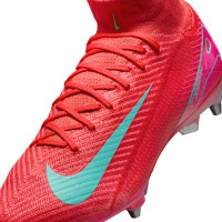Nike Zoom Mercurial Superfly 10 Elite Iron Stud Football Shoes (SG) Red Turquoise Pink