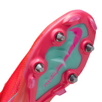 Nike Zoom Mercurial Vapor 16 Elite Iron Stud Football Shoes (SG) Red Turquoise Pink