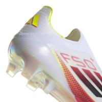 adidas F50+ Gras Football Shoes (FG) White Red Black Yellow