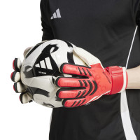 adidas Predator Match Fingersave Goalkeeper Gloves Red White Black