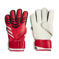 adidas Predator Match Fingersave Goalkeeper Gloves Red White Black