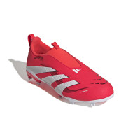 adidas Predator League Veterloze Gras / Kunstgras Voetbalschoenen (MG) Kids Rood Wit Zwart