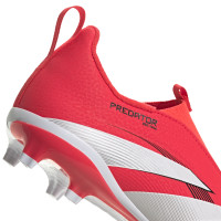 adidas Predator League Veterloze Gras / Kunstgras Voetbalschoenen (MG) Kids Rood Wit Zwart