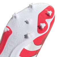 adidas Predator League Veterloze Gras / Kunstgras Voetbalschoenen (MG) Kids Rood Wit Zwart