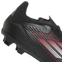 adidas F50 League Grass/Artificial Grass Football Boots (MG) Kids Black Red Silver