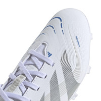 adidas Predator League Grass/Artificial Grass Football Boots (MG) Kids White Silver Blue