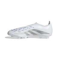 adidas Predator League Laceless Grass/Artificial Grass Football Boots (MG) White Silver Blue