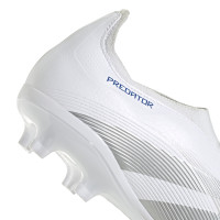 adidas Predator League Laceless Grass/Artificial Grass Football Boots (MG) White Silver Blue