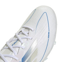 adidas F50 Elite Gras Football Shoes (FG) Kids White Blue Silver