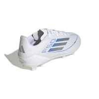 adidas F50 League Grass/Artificial Grass Football Shoes (MG) Kids White Blue Silver