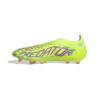 adidas Predator Elite Laceless Grass Football Shoes (FG) Neon Yellow Blue Pink