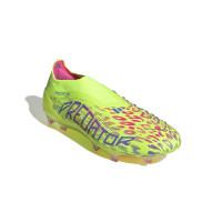 adidas Predator Elite Laceless Grass Football Shoes (FG) Neon Yellow Blue Pink