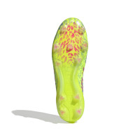 adidas Predator Elite Laceless Grass Football Shoes (FG) Neon Yellow Blue Pink