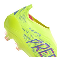 adidas Predator Elite Laceless Grass Football Shoes (FG) Neon Yellow Blue Pink