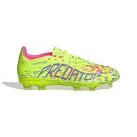 adidas Predator Elite Gras Football Shoes (FG) Kids Neon Yellow Blue Pink