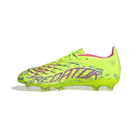 adidas Predator Elite Gras Football Shoes (FG) Kids Neon Yellow Blue Pink