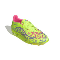adidas Predator Elite Gras Football Shoes (FG) Kids Neon Yellow Blue Pink