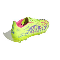 adidas Predator Elite Gras Football Shoes (FG) Kids Neon Yellow Blue Pink