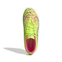 adidas Predator Elite Gras Football Shoes (FG) Kids Neon Yellow Blue Pink